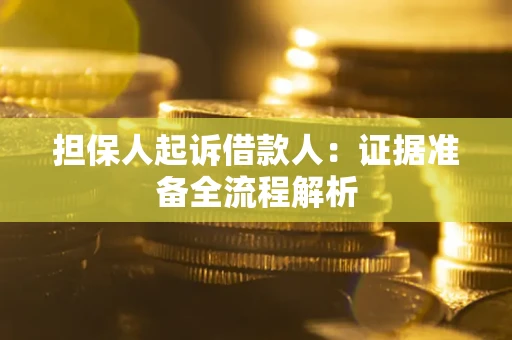 济南担保人起诉借款人：证据准备全流程解析